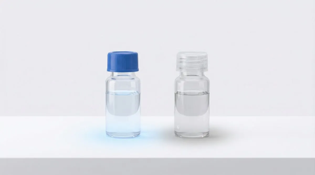 Due vial a confronto: acqua batteriostatica e acqua sterile