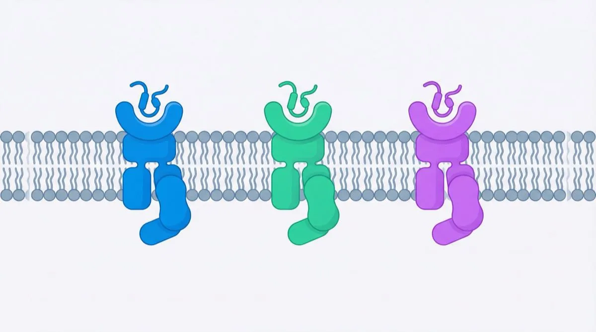 Recettori GLP-1, GIP e glucagone sulla membrana cellulare