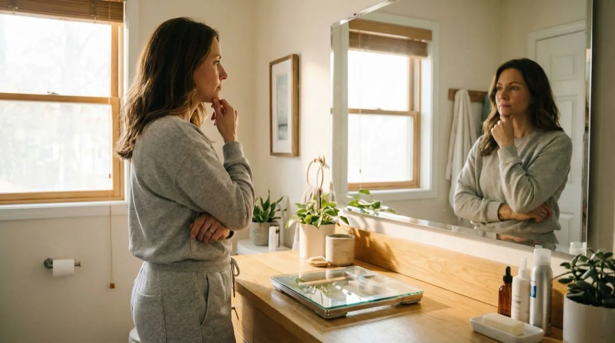 Persona che riflette sulla difficoltà di dimagrire nonostante la volontà e i numerosi tentativi