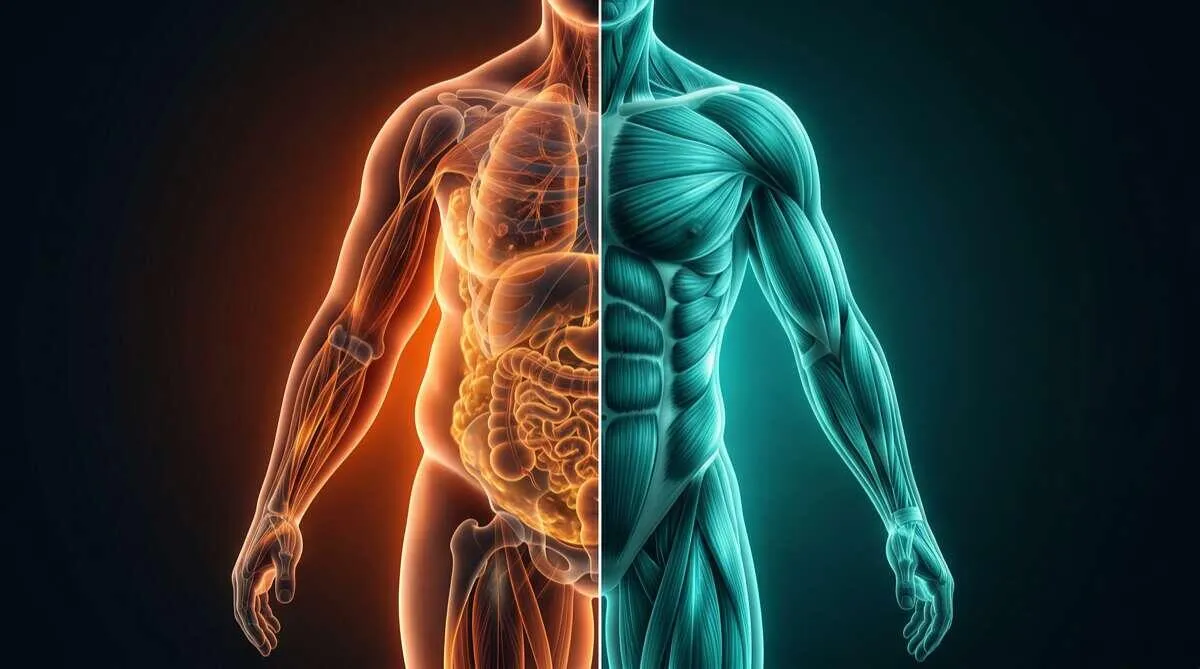 Illustrazione composizione corporea e rischi del dimagrimento sbagliato
