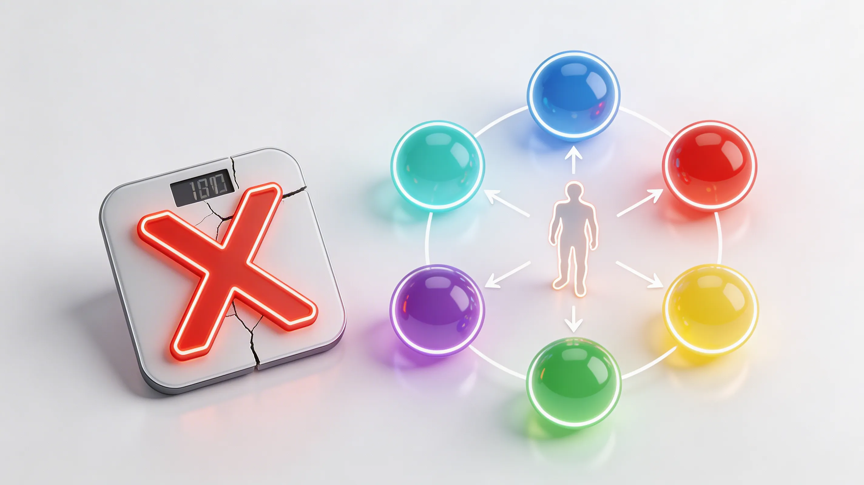 Infografica sulle cause ormonali dell'obesità: insulina, cortisolo, leptina, grelina, tiroide e GLP-1