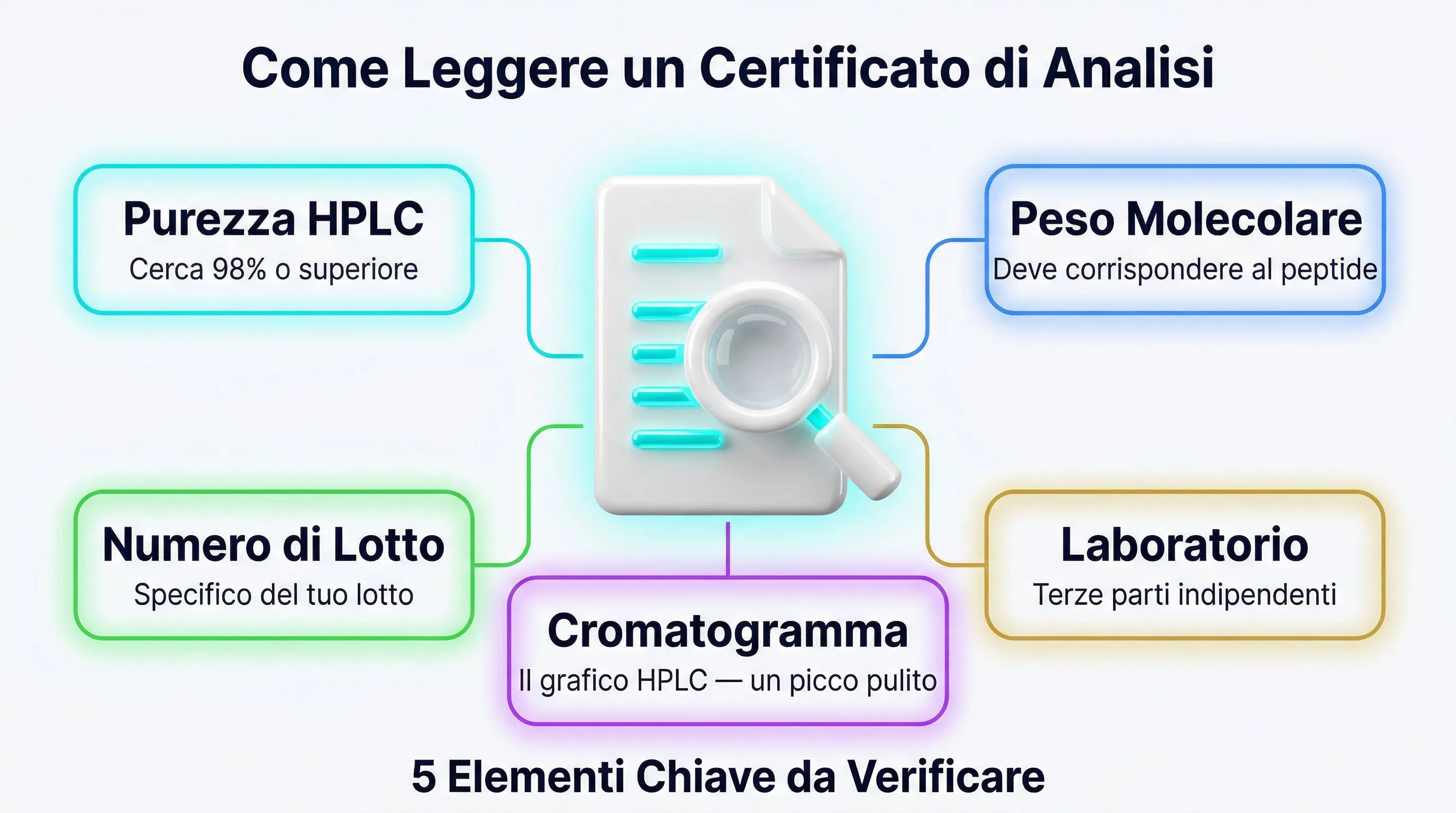 Infografica come leggere un certificato di analisi: 5 elementi chiave