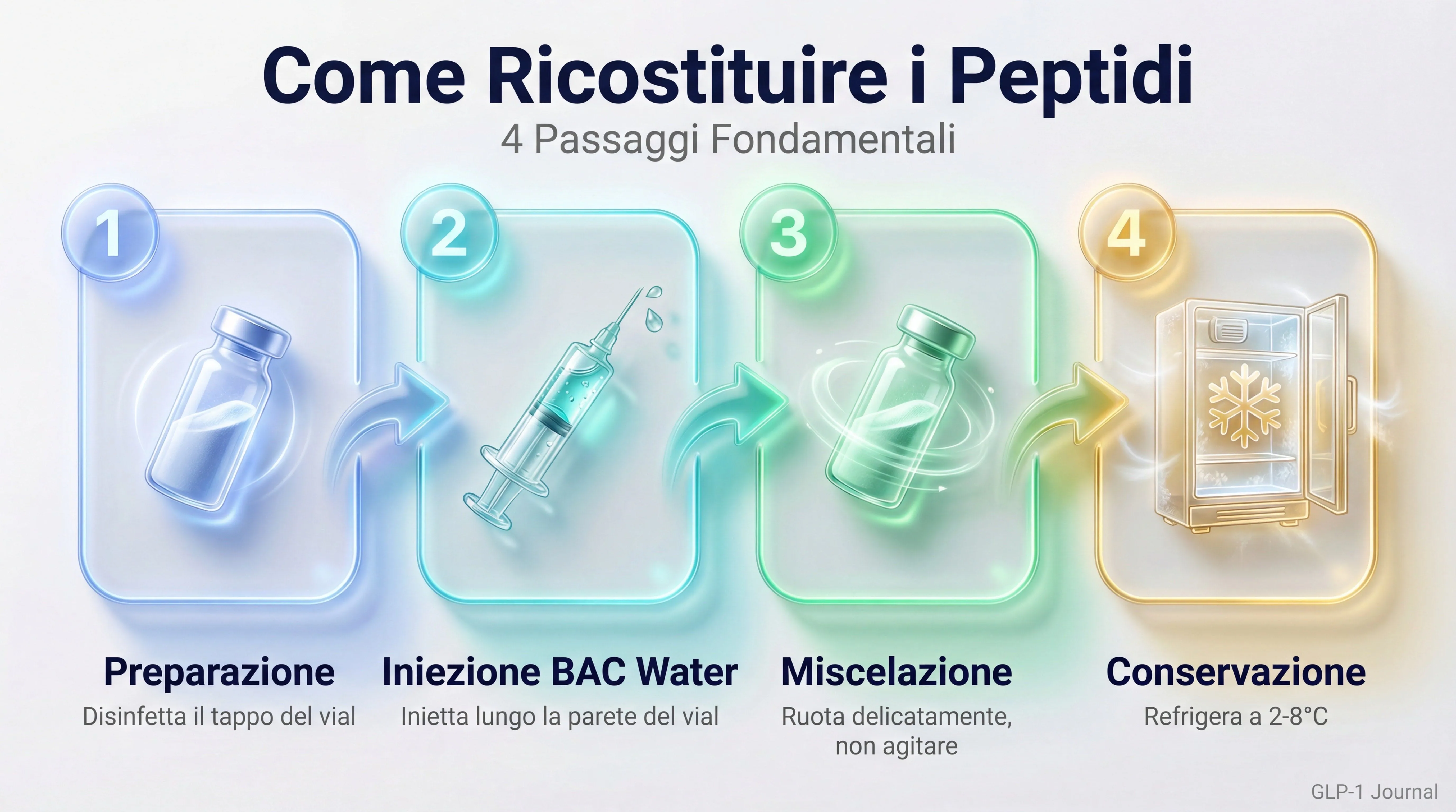 I 4 passaggi per ricostituire i peptidi